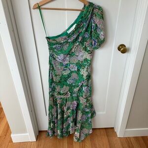 ASTR the Label Santorini one shoulder midi dress green floral